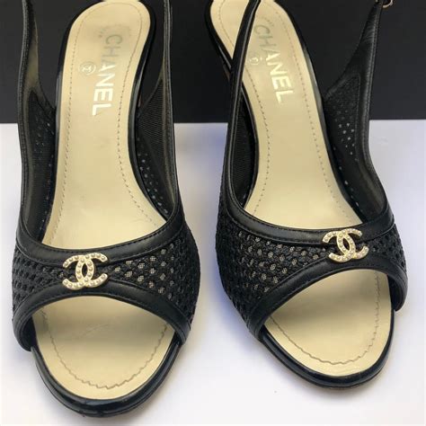 chanel black heels pearl|Pumps & Slingbacks .